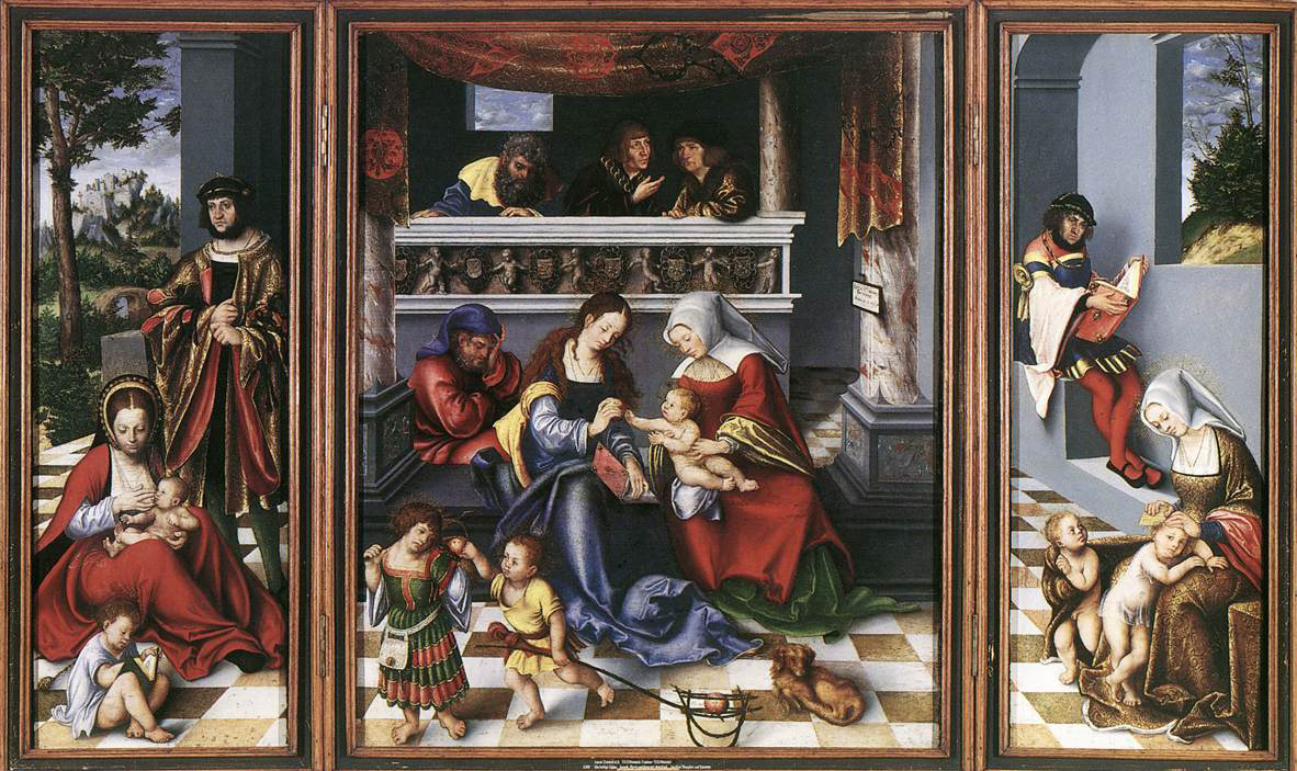 triptych with the holy kinship